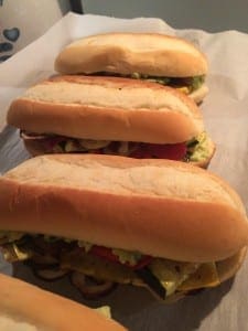 Roasted Vegetable and Provolone sandwiches