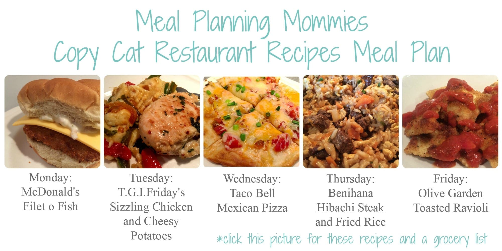 Restaurant Recipes Meal Plan Link page