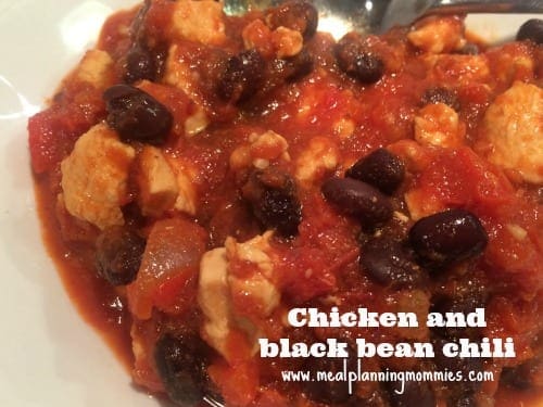 chicken and black bean chili-Meal Planning Mommies