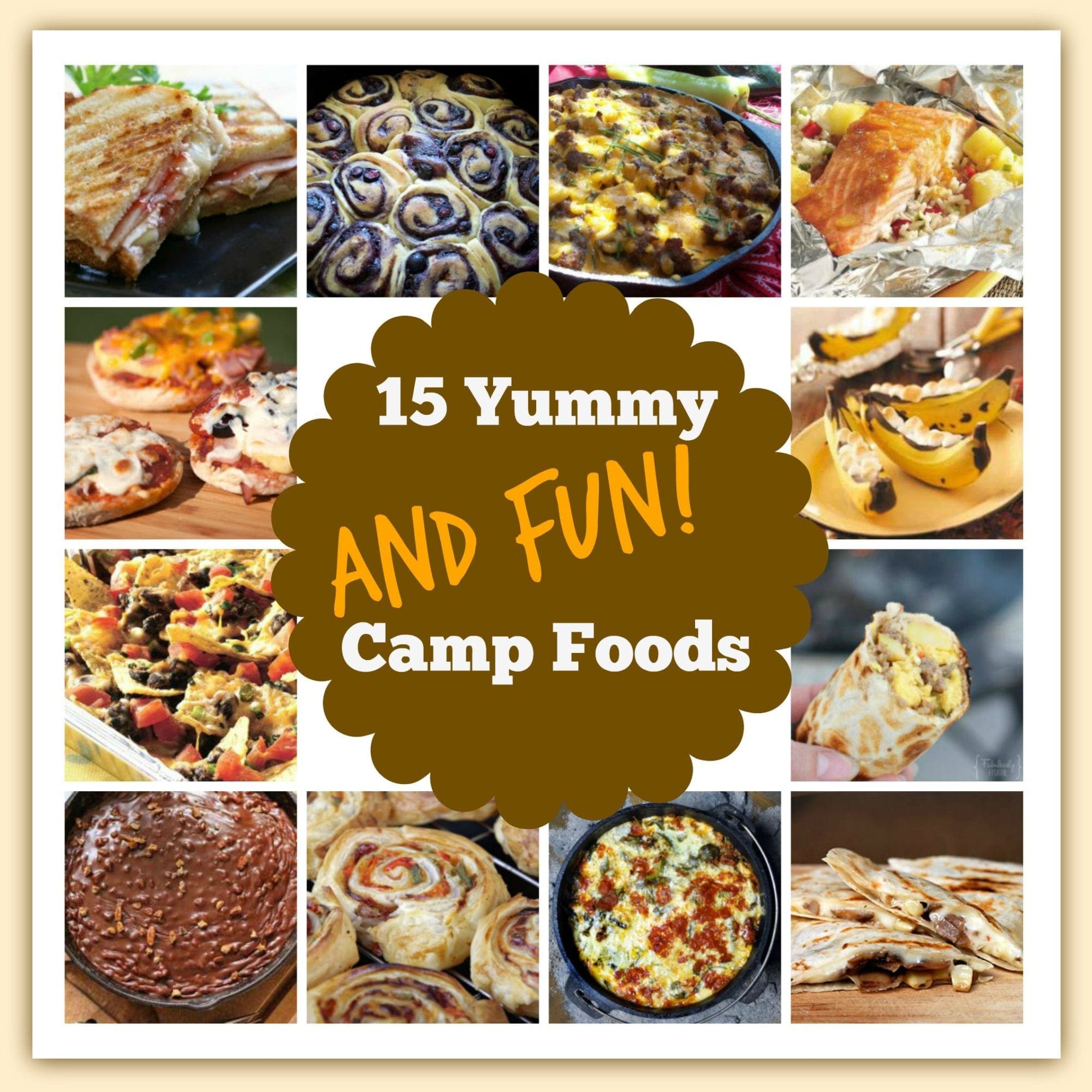 15 Camping Foods collage- Meal Planning Mommies