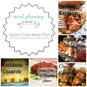 Complete Gluten Free Meal Plan July 27th