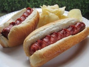 grilled hot dogs
