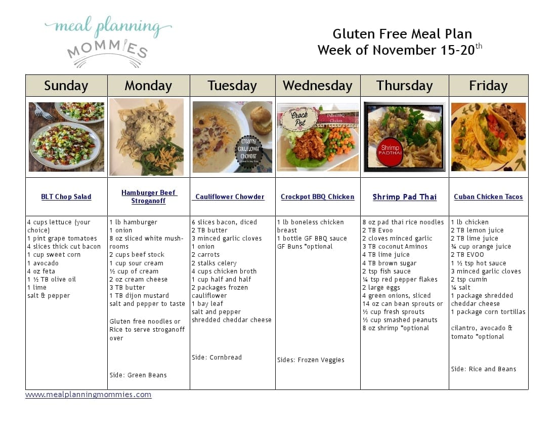 GF Meal Plan November 15