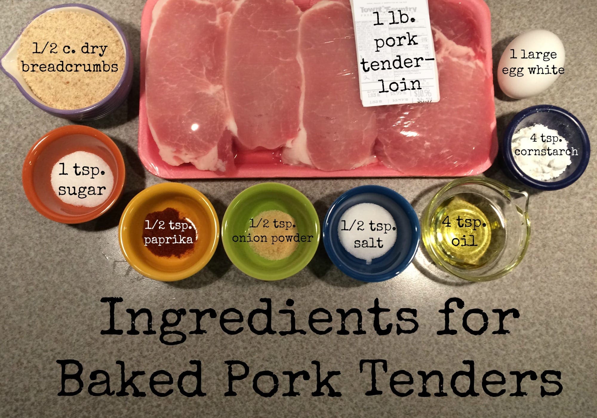 ingredients for baked pork tenders