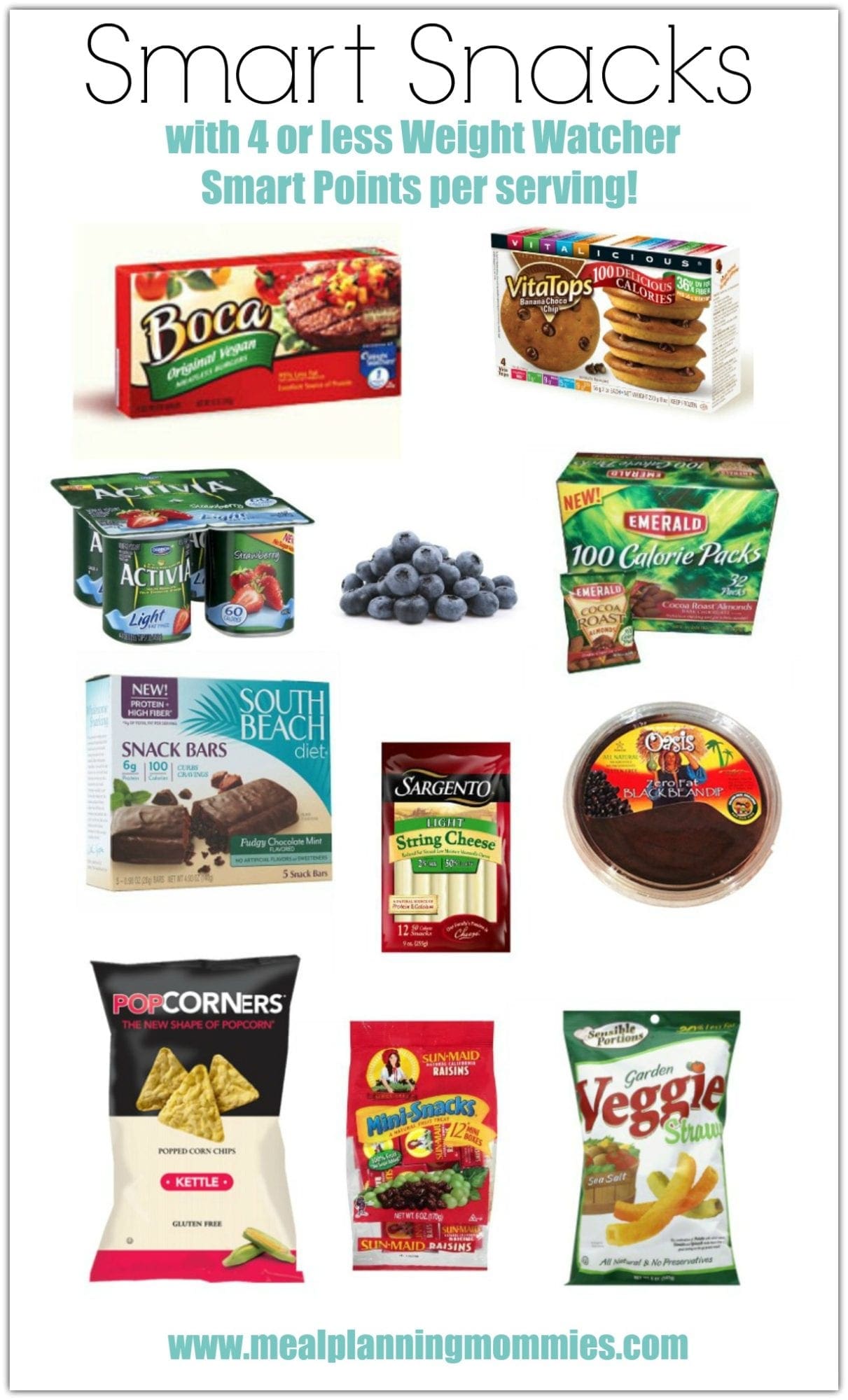 Smart Snacks with 4 or less Weight Watcher Smart Points of less per serving- Meal Planning Mommies