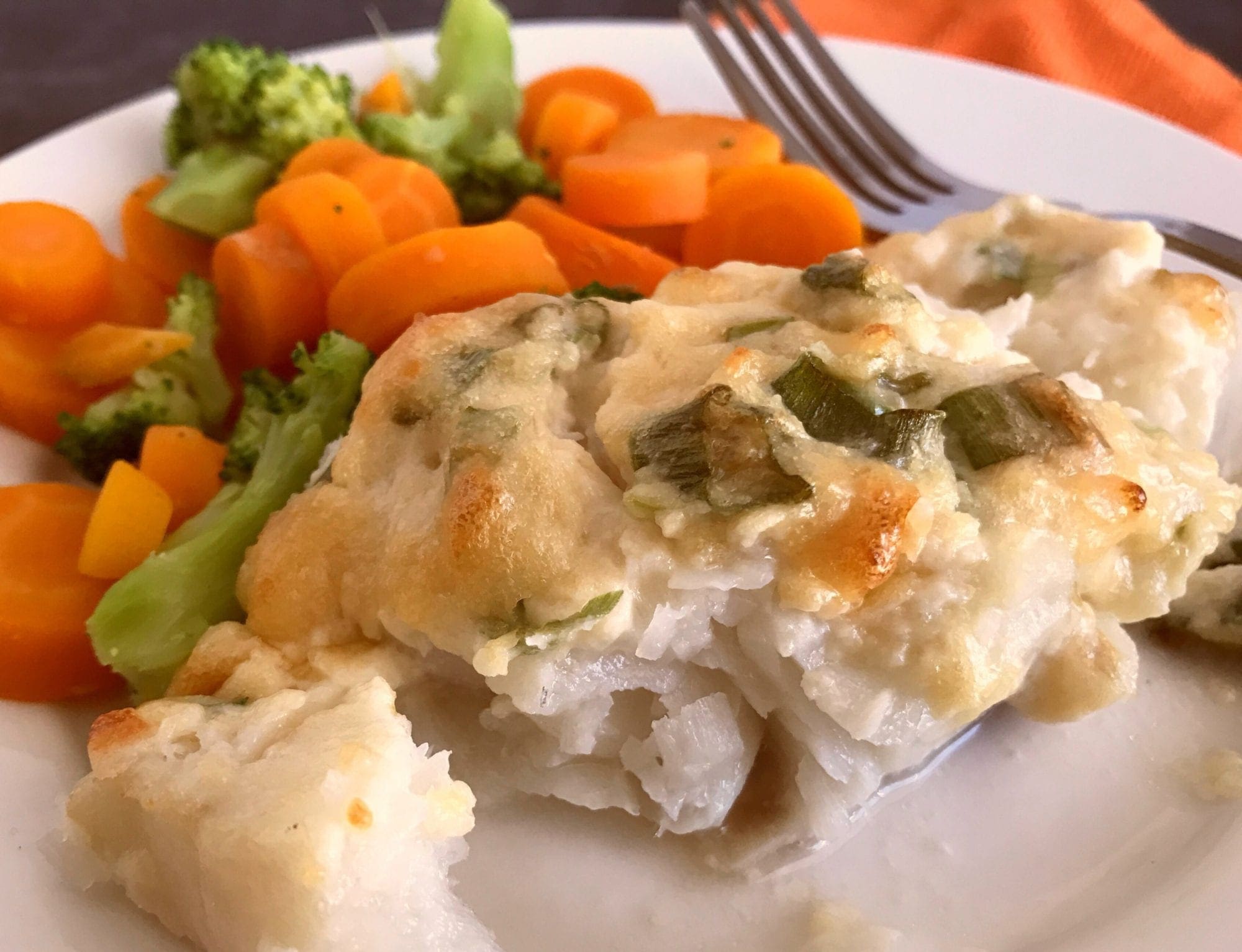 Baked Cod with Creamy Parmesan Mayo spread
