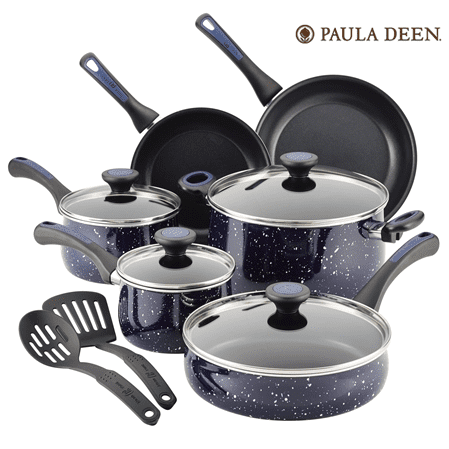 Paula Deen Signature Nonstick Cookware Pots and Pans Set, 15 Piece, Aqua  Speckle [Video] [Video] in 2023