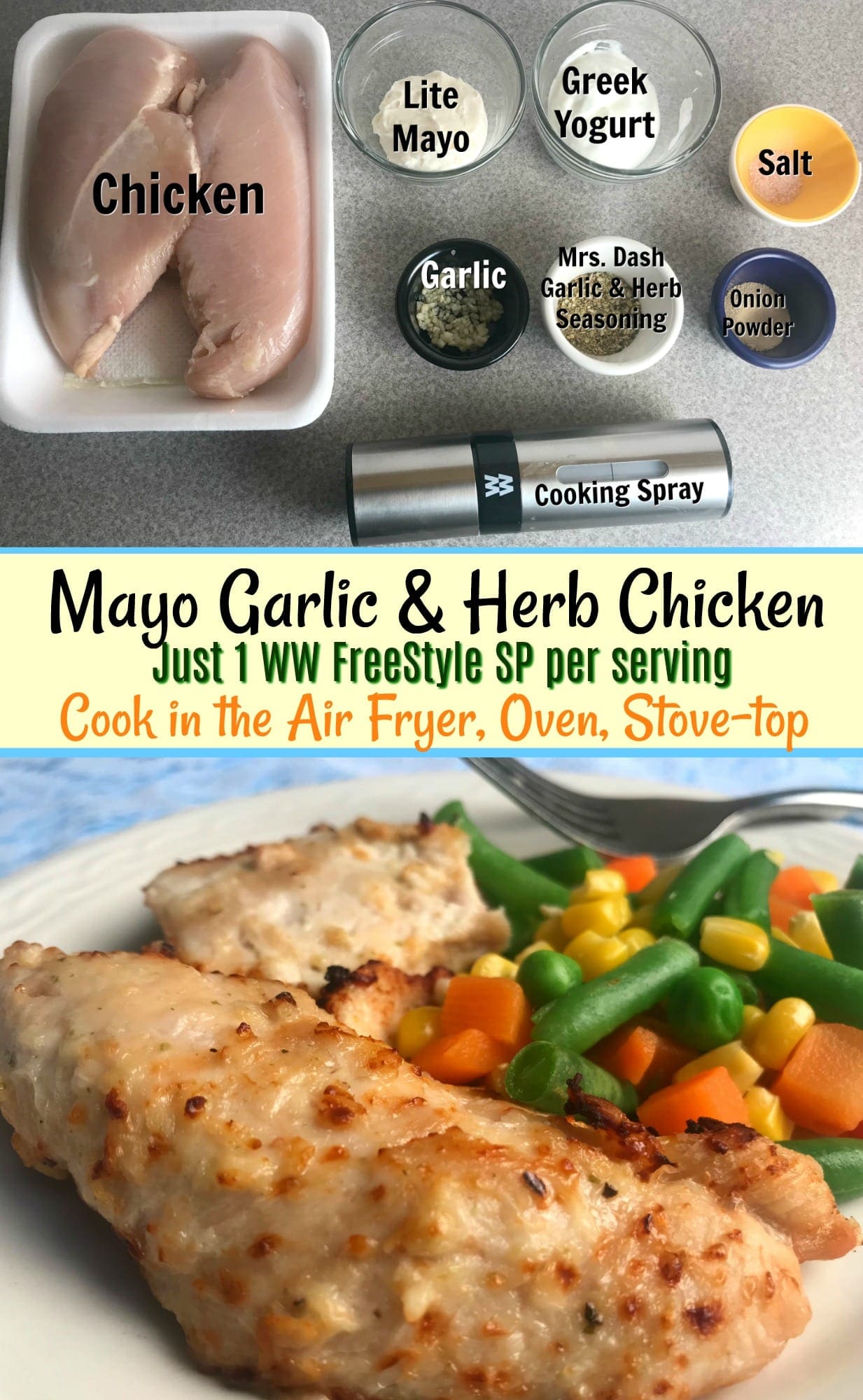 http://mealplanningmommies.com//wp-content/uploads/2018/01/This-Mayonnaise-Garlic-Herb-Chicken-is-just-1-WW-SmartPoint-per-serving-and-can-be-cooked-in-the-air-fryer-oven-or-on-the-stove-top.jpg