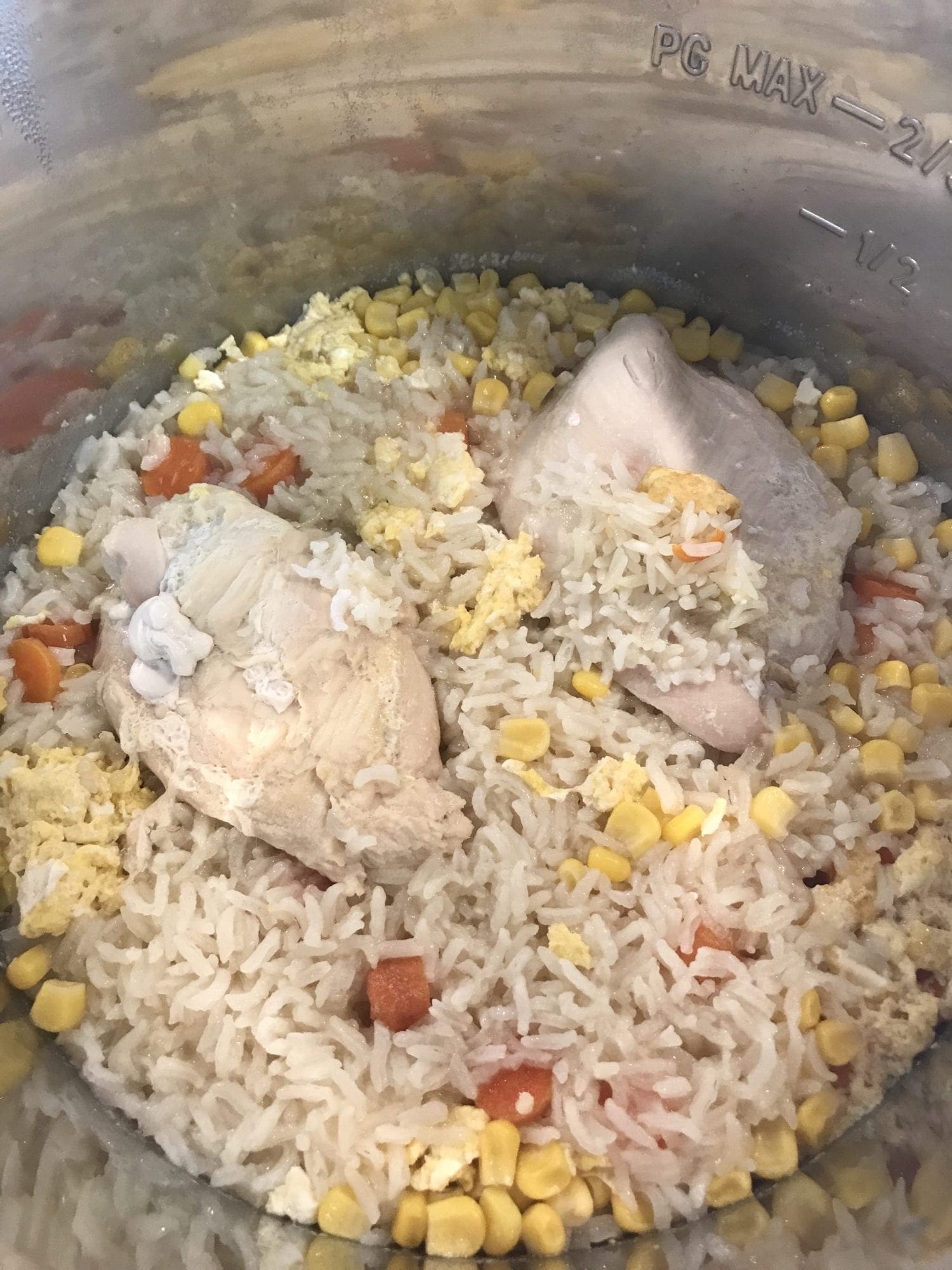 cook chicken fried rice ingredients for 25 minutes in instant pot