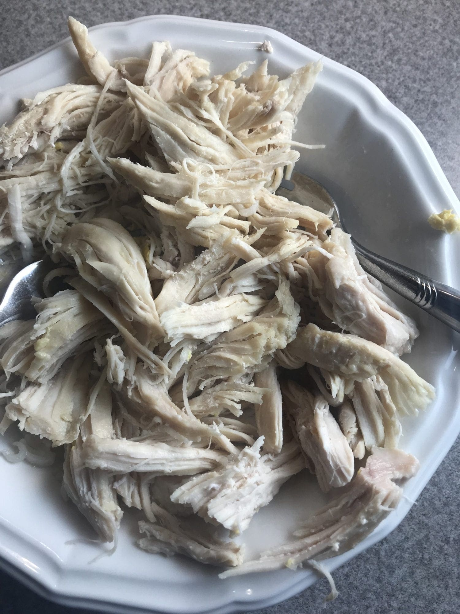 shred chicken with two forks