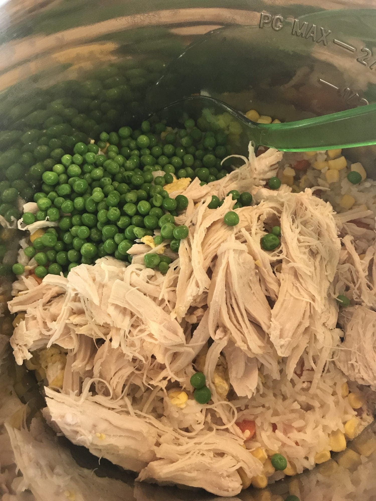 Add peas and chicken to the Instant Pot