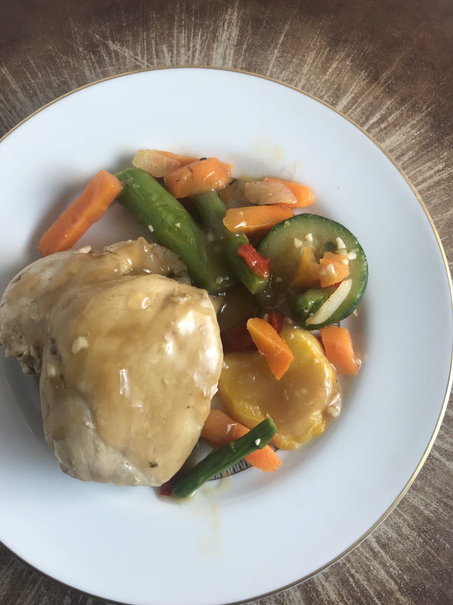 Spring Chicken and Vegetables w/ Sweet Gravy - Just 2 WW FreeStyle SmartPoints per serving
