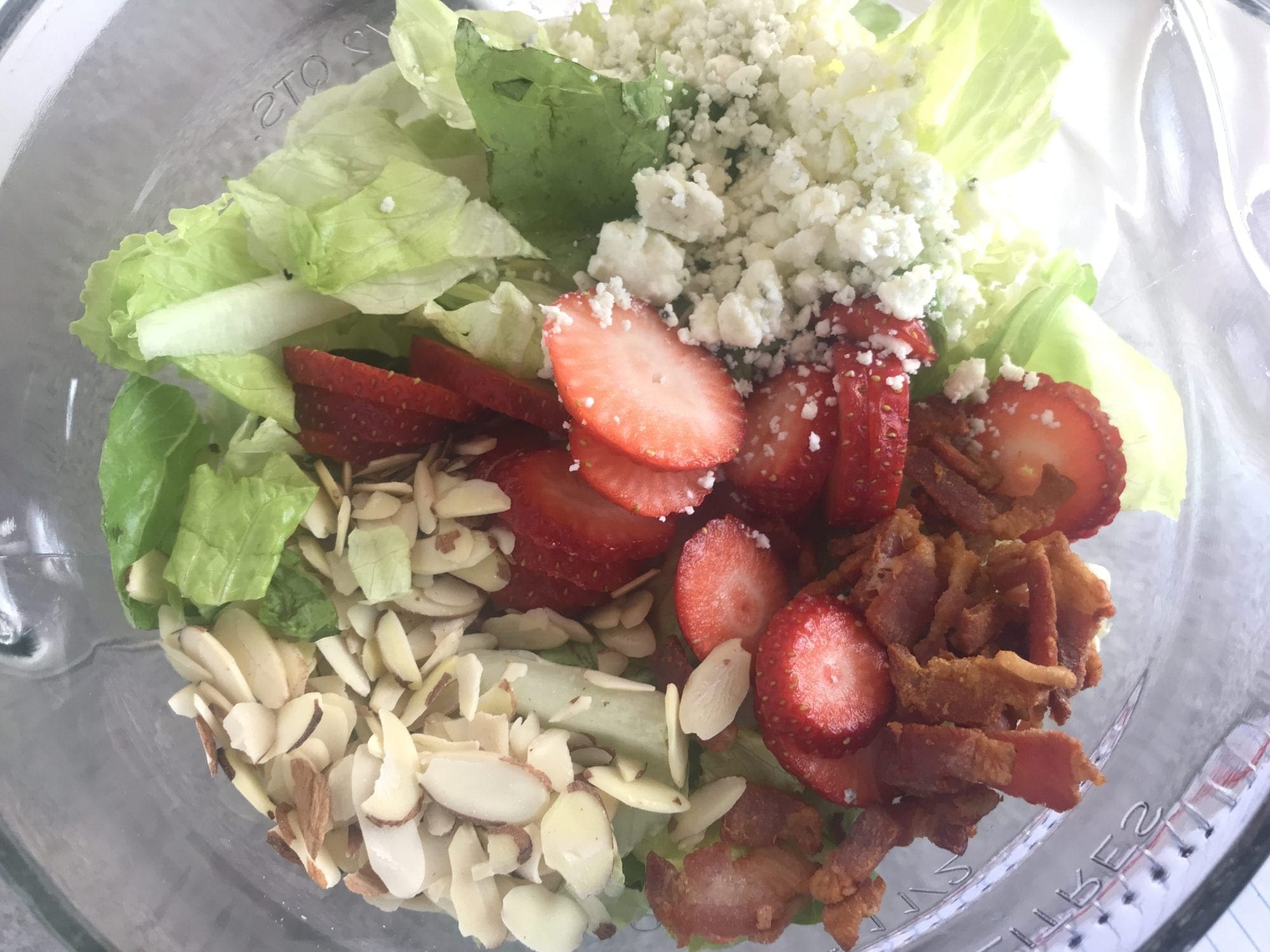 One simple step to make this delicious Red, White, and Bleu salad.