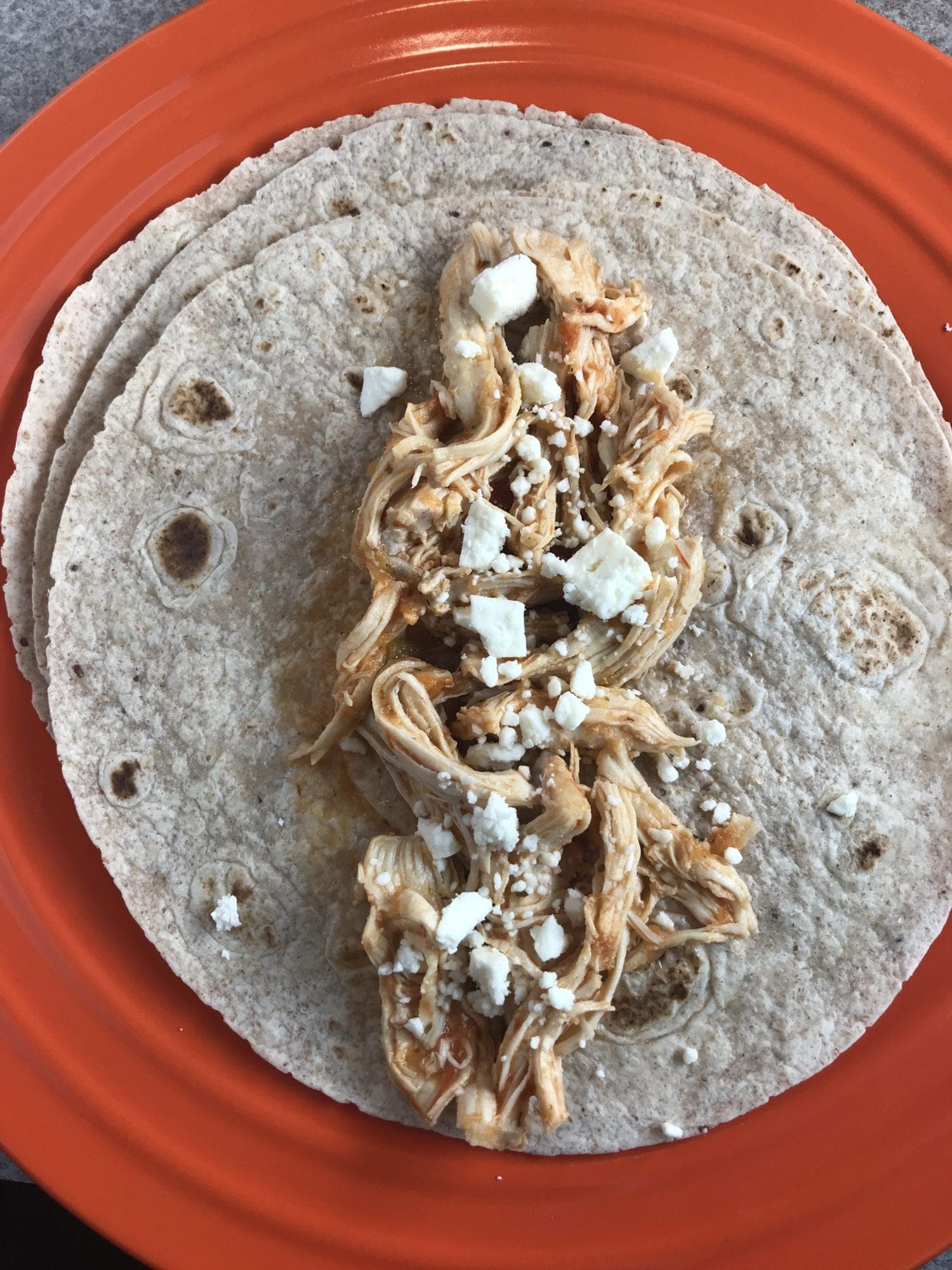 How to make delicious Salsa Ranch Shredded Chicken Burritos with feta cheese. Delicious!!