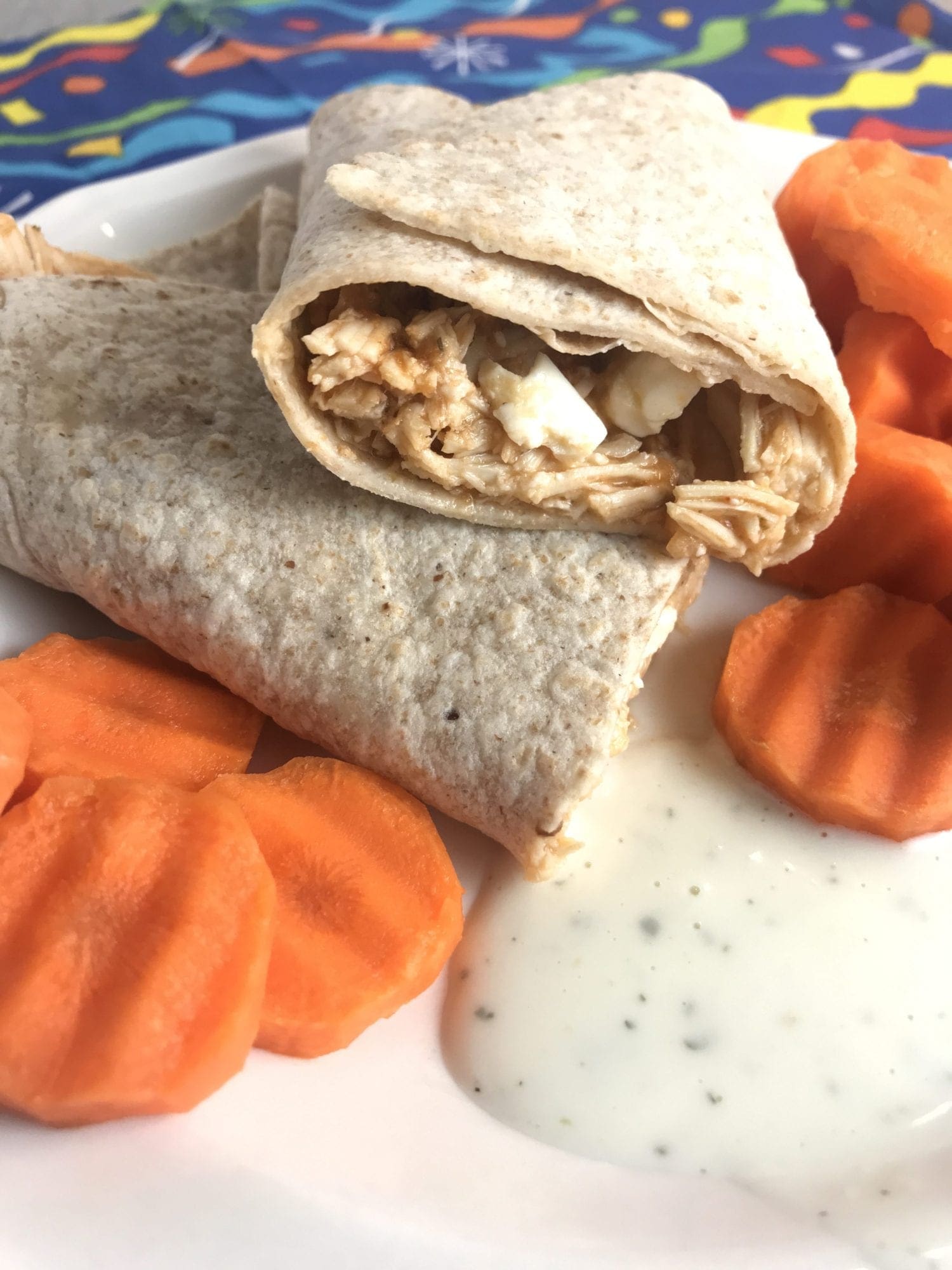 Salsa Ranch Shredded Chicken Burritos can be made in the slow cooker or the Instant Pot. Just 2 WW SP per burrito. 