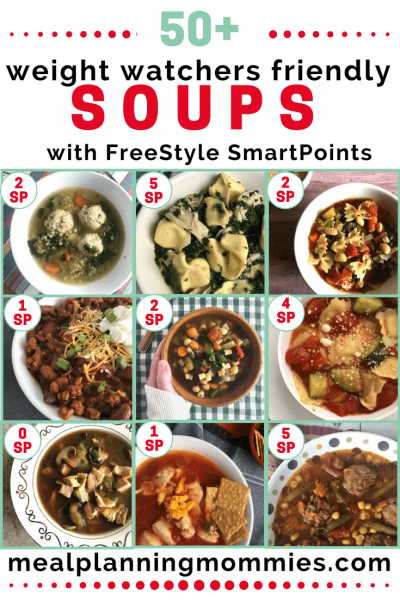 Over 50 WW friendly soups that are between 0-6 FreeStyle SmartPoints per serving! This list is a must-save!!