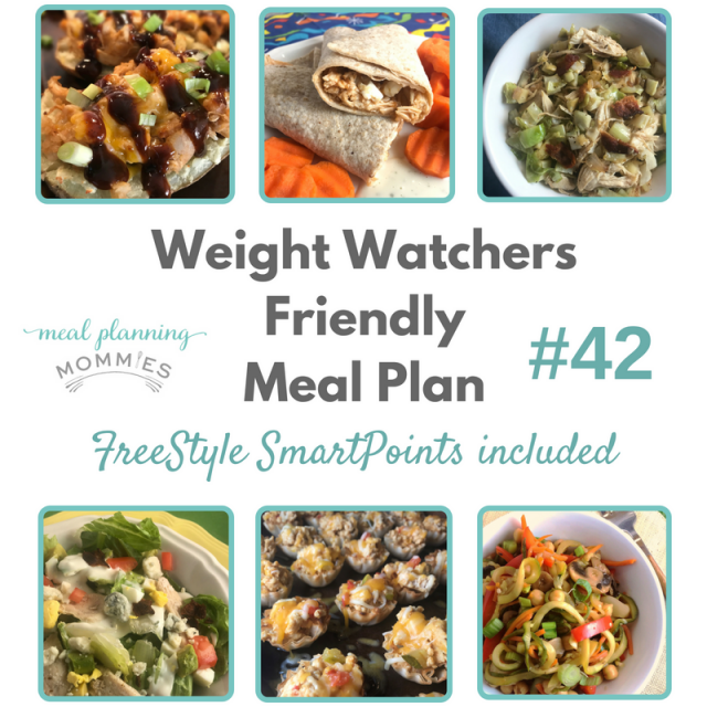 This Weight Watchers friendly meal plan #42 uses delicious WW recipes that are between 1-6 Weight Watchers FreeStyle Smart Points per serving.