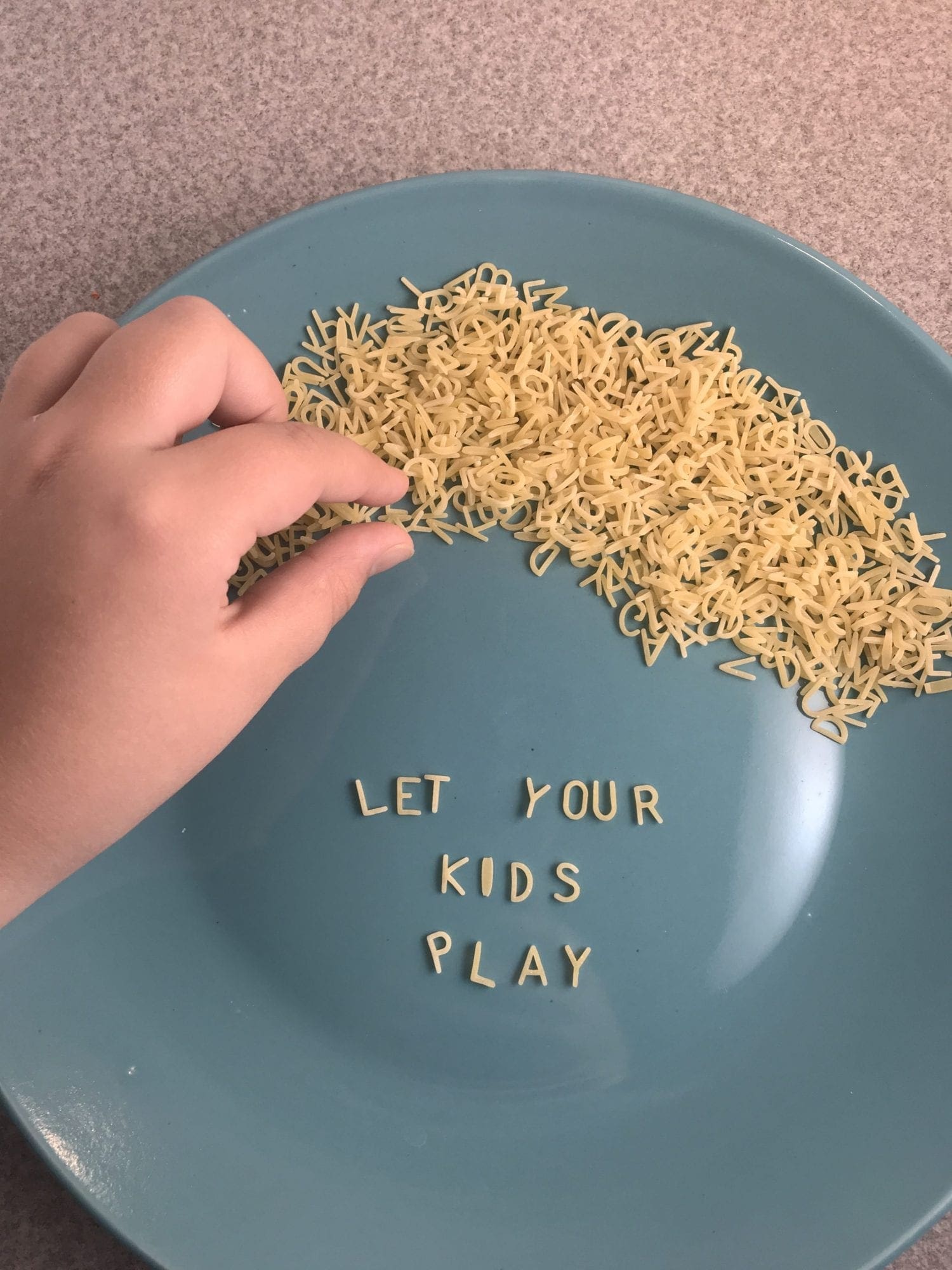 Educational games you can play with alphabet pasta.