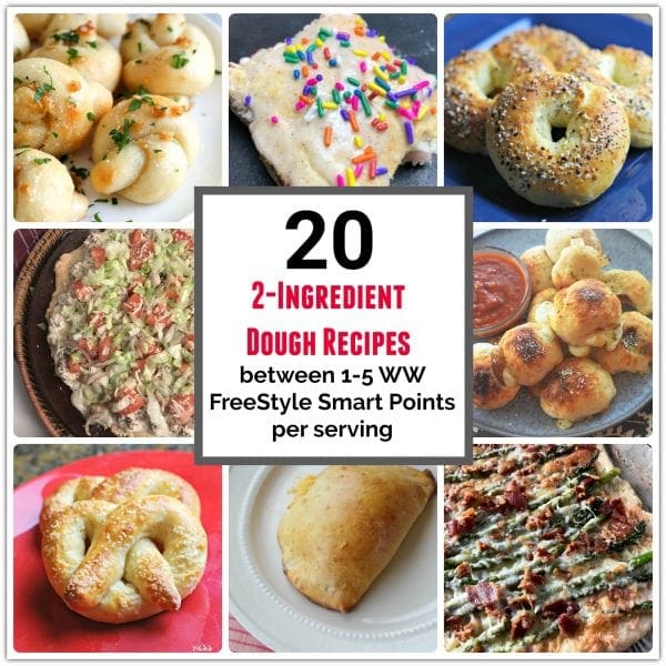 20 Weight Watchers recipes that use 2-Ingredient dough and are between 1-5 WW FreeStyle SmartPoints per serving.