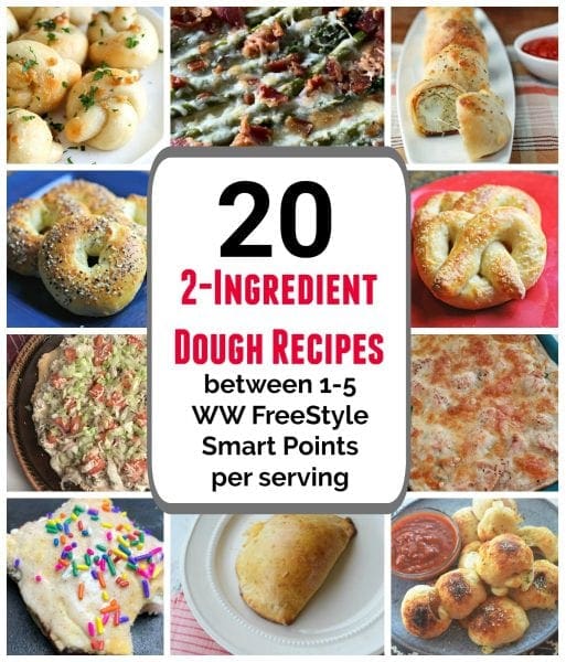 20 Weight Watchers recipes that use 2-Ingredient dough and are between 1-5 WW FreeStyle SmartPoints per serving.