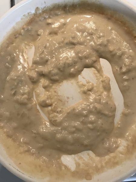 Thick and creamy cheese sauce for the Cauliflower Broccoli and Chicken Bake recipe on Meal Planning Mommies.