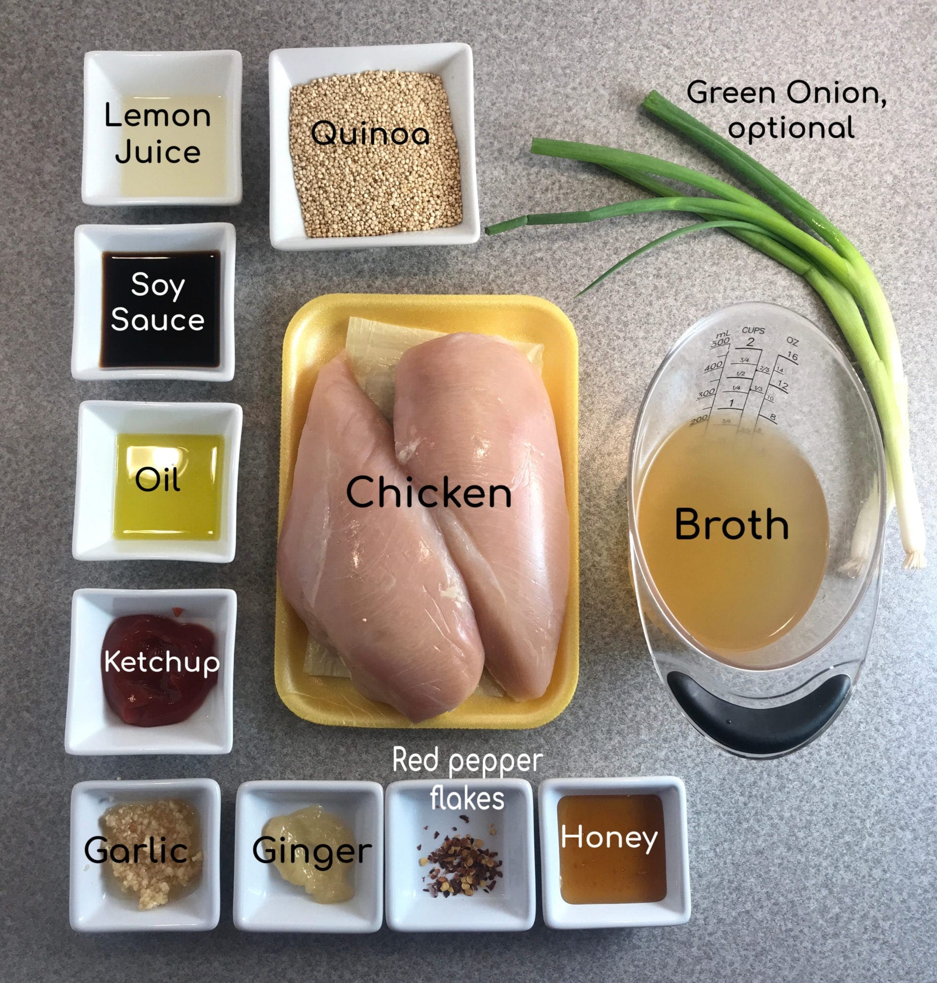 Ingredients for simple Sweet and Soy Chicken with Quinoa on Meal Planning Mommies!