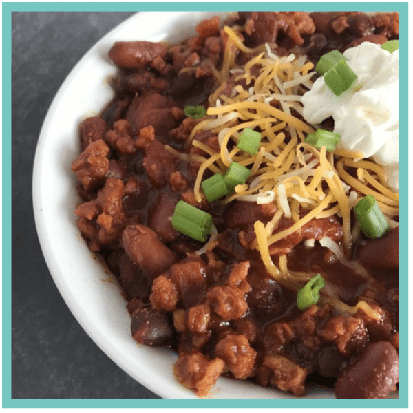 Meaty Vegetarian Chili - Recipes that are perfect for when you are tired, stressed, and overwhelmed