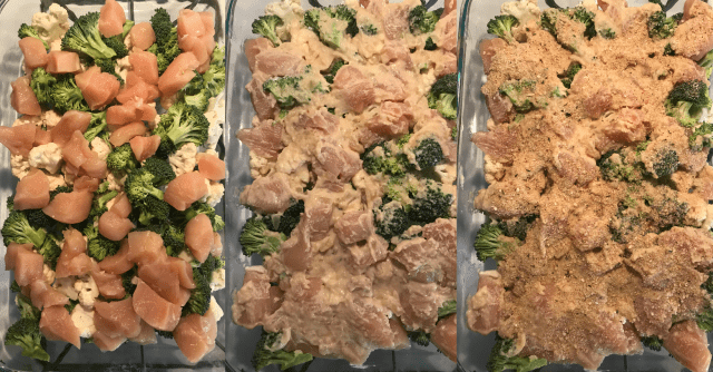 How to make a delicious Cheesy Chicken Floret (broccoli and cauliflower) Bake - Just 3 WW FreeStyle SP per serving.