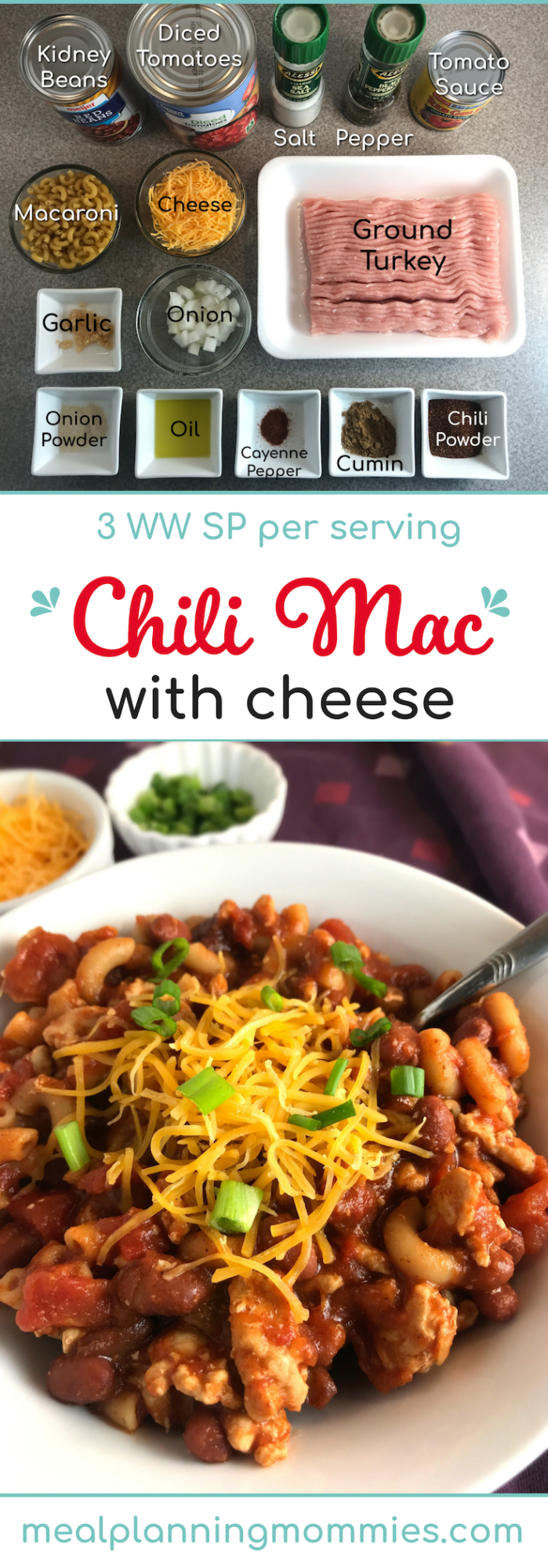 With this one pot chili mac with cheese you'll cook the macaroni in the sauce from chili, so you don't have to dirty up multiple pots. 3 WW FreeStyle SP per serving!