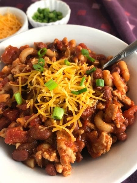 One pot chili mac with cheese for just 3 WW FreeStyle Smart Points per serving!