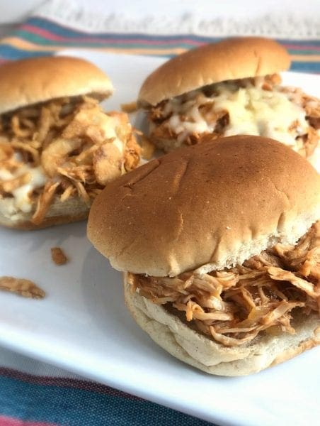 Great WW Super Bowl Party snack: Simple Slow Cooker BBQ Chicken Sandwiches
