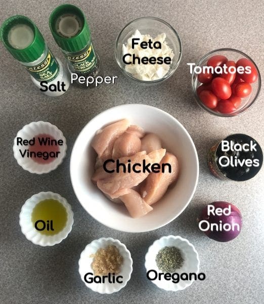 Ingredients for delicious Greek Chicken