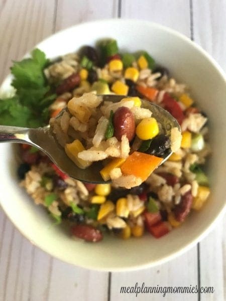 Rainbow Bean and Rice Salad: Great WW Super Bowl Party snack!
