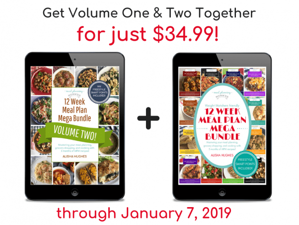 Meal Planning Mommies ebooks volume 1 and 2 together for $34.99