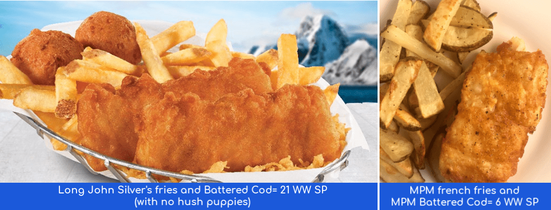 Long John Silver's battered cod compared to Meal Planning Mommies battered cod.