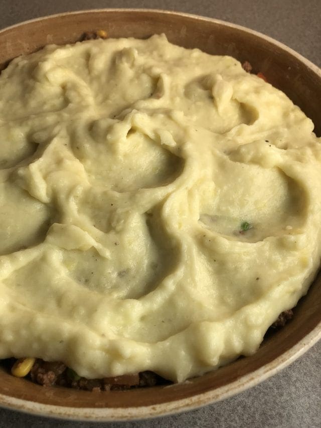 Create swirls in mashed potatoes to make a pretty shepherd's pie.