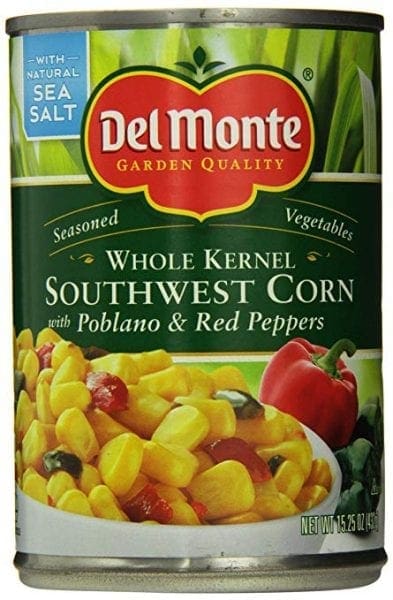 Southwest corn in a Southwest Chicken Bacon and Ranch salad on Meal Planning Mommies.