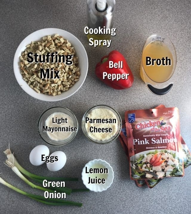 Simple ingredients for a delicious slow cooker salmon loaf.