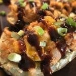 Shredded BBQ Chicken Twice Baked Potatoes