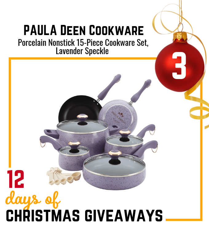 Paula Deen® Lavender Speckle Signature Porcelain Cookware Set Giveaway -  Meal Planning Mommies