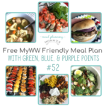MyWW friendly meal plan #52 with green, blue, and purple points