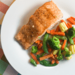 Honey Mustard Salmon with Parmesan Vegetables