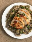 Chicken over Creamed Mushrooms & Green Beans